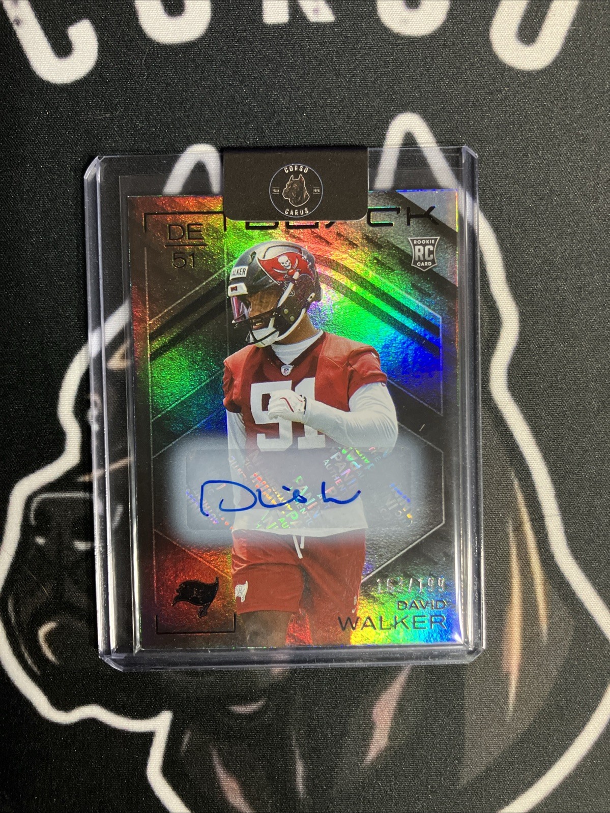 David Walker 2025 Panini Black Football RC Auto /199 #189 Tampa Bay Bucs 