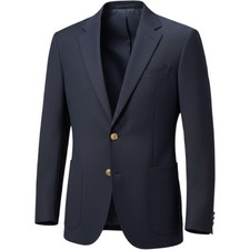 Orvis Navy Blue Blazer Mens 2 Button Gold Crest Buttons Made in USA Sport Coat