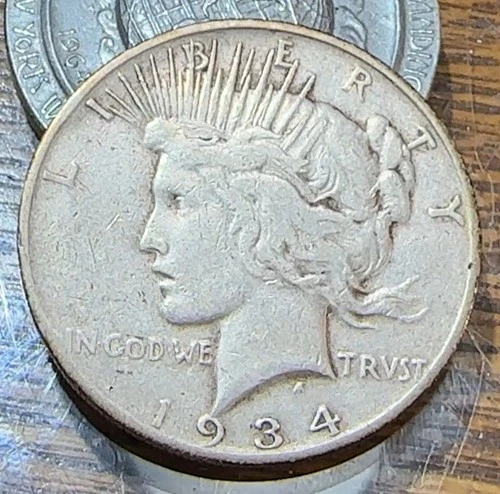 1934-S Key Peace Dollar Nice Original VF CHRC