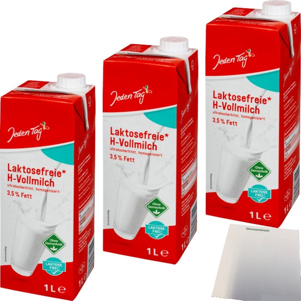 Jeden Tag Laktosefreie Haltbare Milch 3,5% 3Er Pack 3X1L Packung Usy Block-image