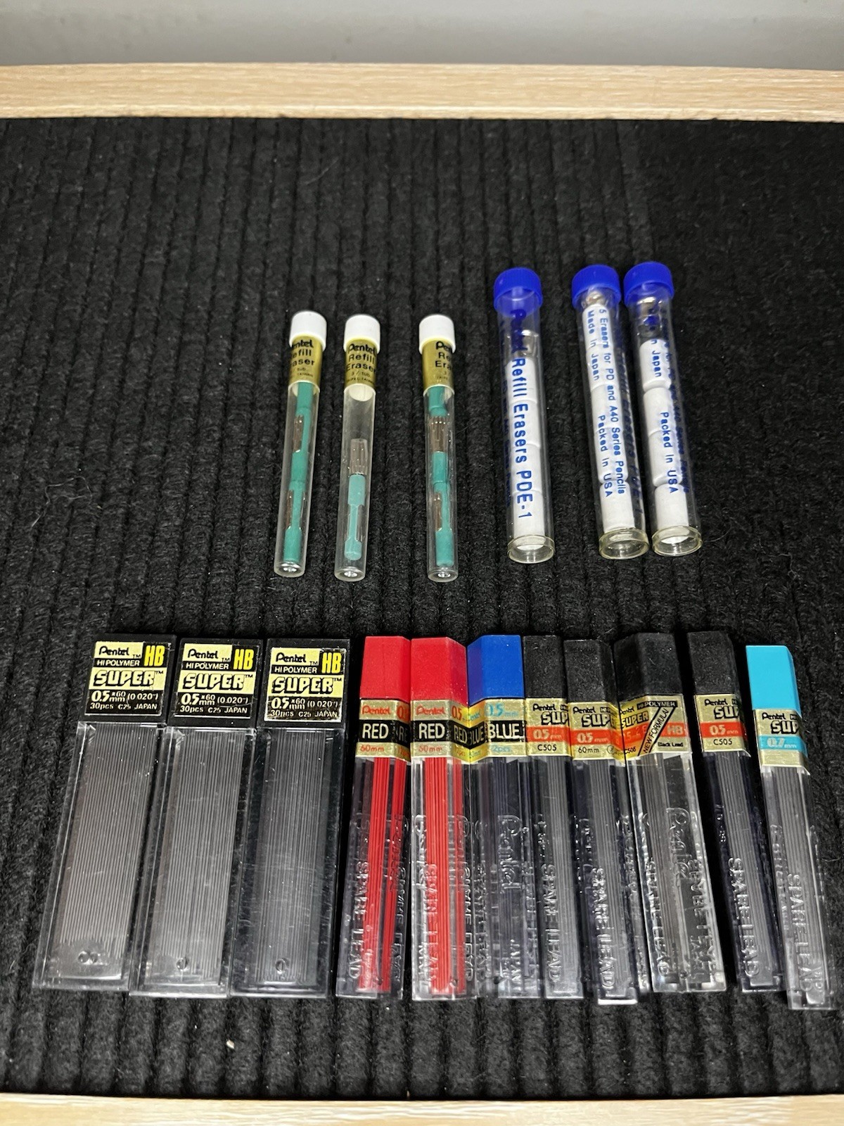 VTG NOS Led And Erasers for Mechanical Pencil,  17 Tube Lot