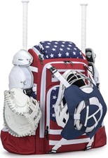 80L Catchers Gear Bag Baseball Softball Backpack w/ Shoe & Cooler