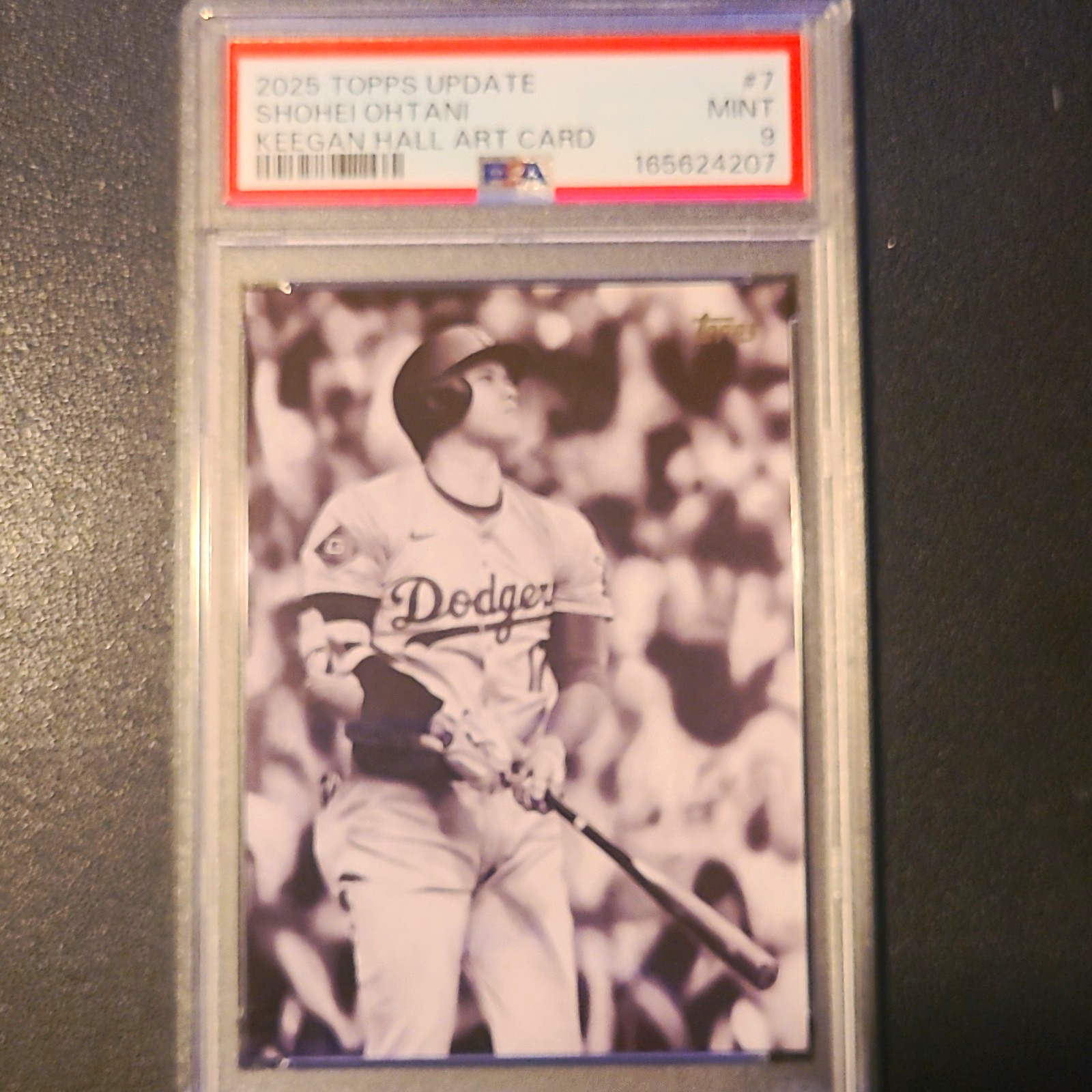 Topps 2025 Update Shohei Ohtani Keegan Hall Art Card Insert SSP #7 PSA 9 Auto