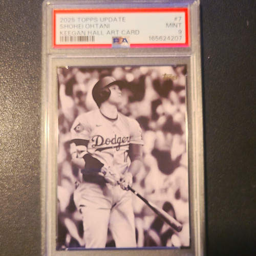Topps 2025 Update Shohei Ohtani Keegan Hall Art Card Insert SSP #7 PSA 9 Auto