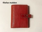 Filofax Malden A7 Pocket Planner Red Genuine Leather 6-Ring Organizer