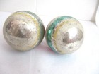 2 Vtg Shiny Brite Glass Christmas Ornaments-Stripes/Mica Flakes-3" — photo 4