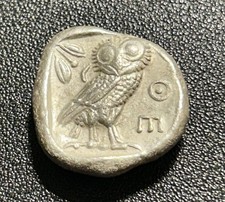 440-404 BC Ancient Greece SILVER Owl Tetradrachm  Attica Athens - Incredible Owl