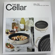 Enameled Cast Iron Grill Pan Skillet 10.2” Macy’s Exclusive The Cellar New