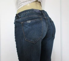 New VIGOSS Womens Size 29 Jeans Dark Blue Low Rise Thompson Tomboy Denim