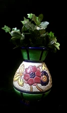 VINTAGE MARUHON WARE GLAZED ART POTTERY VASE - JAPAN - 7" Tall