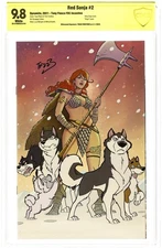Red Sonja #2Q Forstner Virgin 1:11 Variant CBCS 9.8 Witnessed Sig Forstner 2021