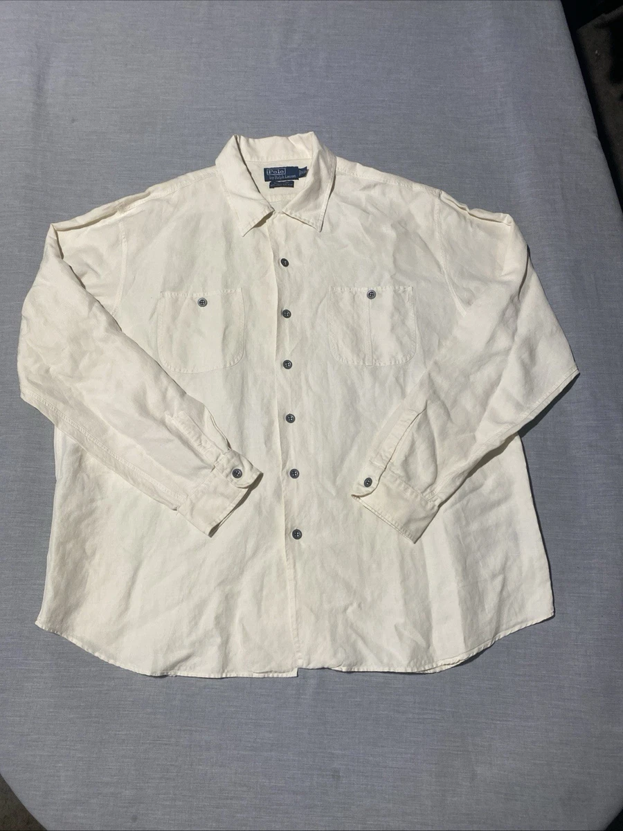 Polo Ralph Lauren Silk Short Sleeve Button-Up Casual Button-Down