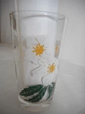 MCM Peanut Butter Drinking Juice Glass Tumbler Christmas rose Estate find 5" #2