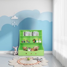 3 Tier Low Bookcase Display Shelving Storage Shelves PVC Board Unit Stand USA