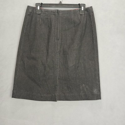 Susan Bristol A Line Skirt Womens 8 Black Cotton Back Zip Modern Minimalist