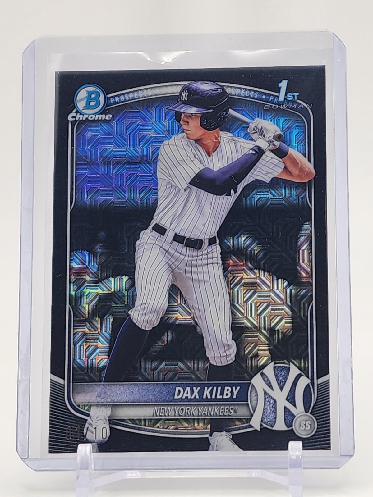 2025 Bowman Draft Dax Kilby 1st - Black Mojo Refractor 1 /10 – Yankees BDC-146