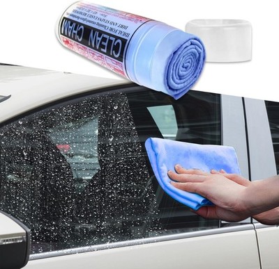 Shammy Cloth for Car Drying, 26''x17'' Super Absorbent Reusable  Color: Sky Blue