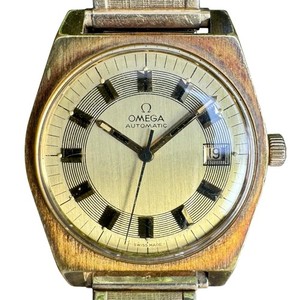 Authentic Vintage 1970s Omega Automatic Gold Plated Barcode 166.0118 cal 1480 Swiss 36mm