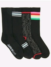 Justice 4pk crew socks new size M shoe Girls size 7-1/2 - 3-1/2 .