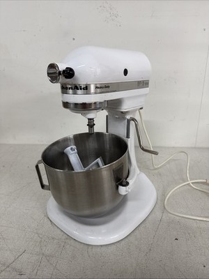 KitchenAid Vtg Model K5SS White 10 Speed Lift Stand Mixer & Attachments