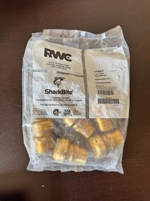 6 Pack SharkBite U140LF 1'' x 1'' MNPT Male Adapter RWC Brass Plumbing Fitting