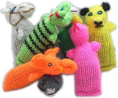 Barn Yarn Hand Knit Wool Cat Toy, Stuffed with Organic Catnip - 6 pack