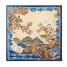 Large Square Scarf 43" Silk Scarf Fashion Scarves Silk Feeling Hair Wrapping ...