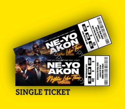 NE-YO & AKON Nights Like This 2026 Mock Ticket personalisiert enthüllen Andenken Geschenk