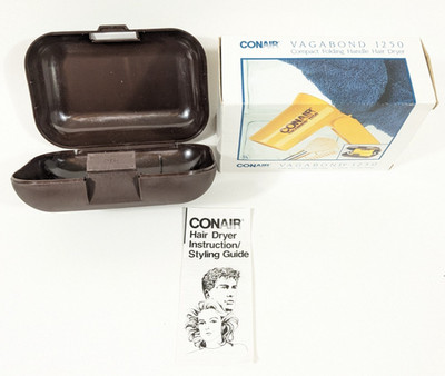 Box Only!!! VTG Conair Vagabond 1250 Hair Dryer Storage Box Travel Kit Brown