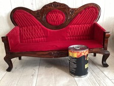 One Vintage Large  Wooden Ornate  Couch/ settee for Doll /Teddy Bear