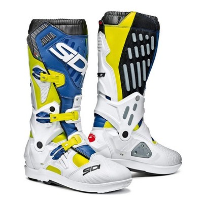 Sidi Atojo SRS CE MX Stiefel Motocross weiß/blau/gelb fluo