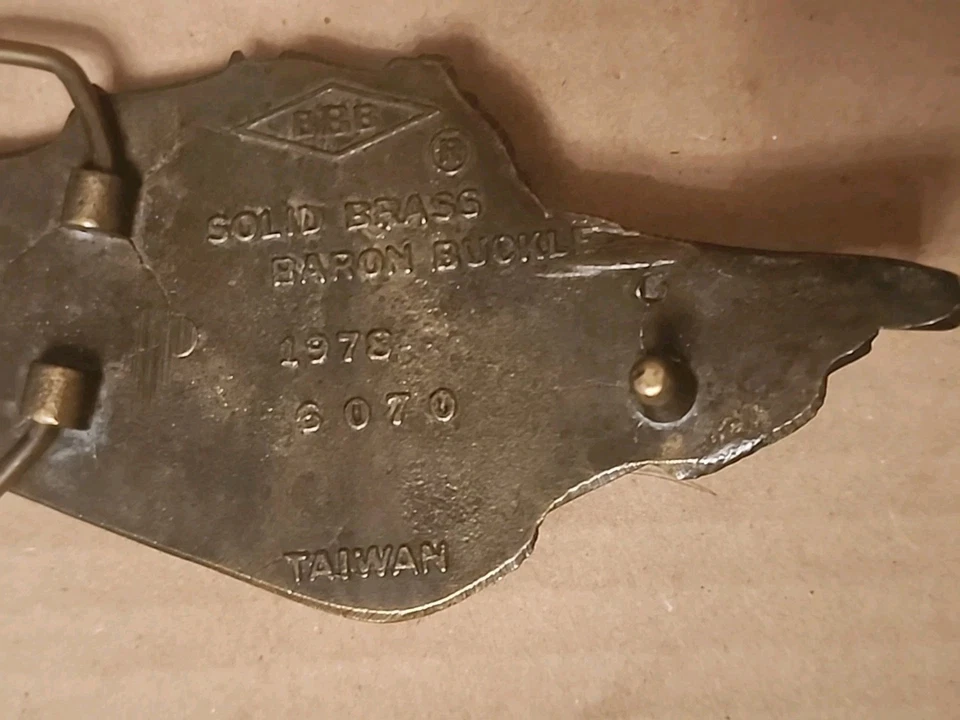 Vintage Brass M60 Military Tank Belt Buckle Baron Works 1978 #6070 - Image 4 of 4