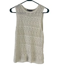 Wyatt Women's Size Medium White Sleeveless Crochet Top