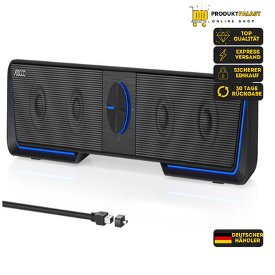 Jeecoo A40 USB-Lautsprecher Schwarz-Blau | Bluetooth