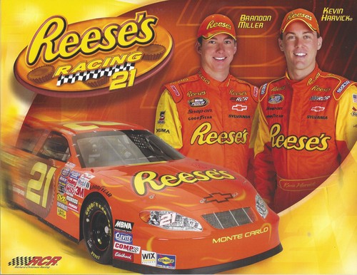2005 KEVIN HARVICK & BRANDON MILLER "REESES RACING" #21 NASCAR BUSCH POSTCARD - 第 1/1 張圖片