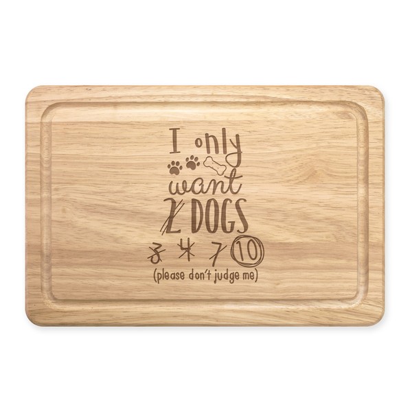 I Nur Want 2 Hunde Rechteckig Holz Schneidebrett - Lustig Welpe-image