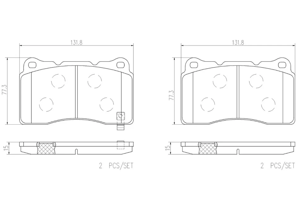 Brembo Premium Ceramic OE Front Brake Pad Set for Lancer Evo Impreza WRX STI BRZ - Image 4 of 4