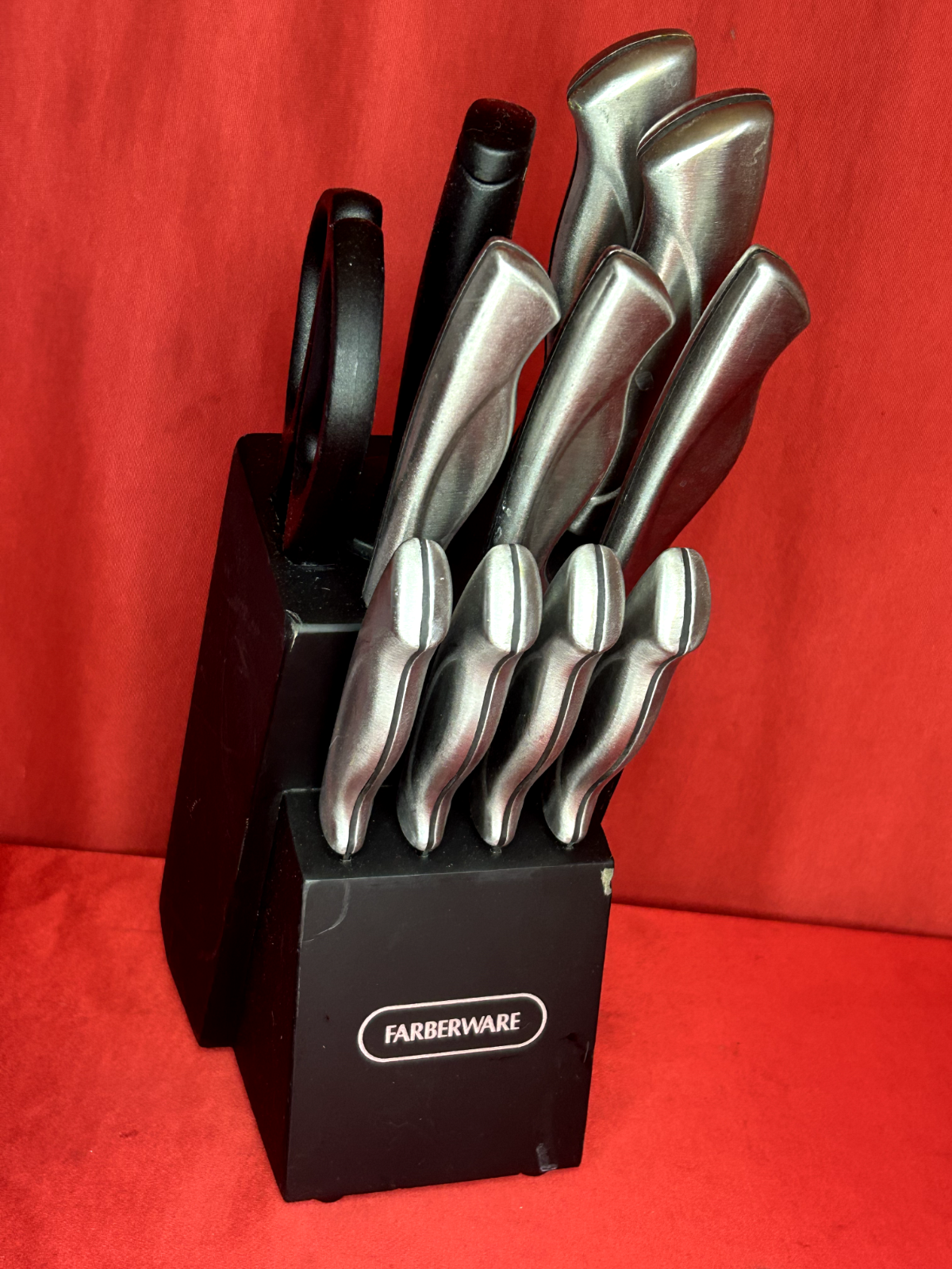 Farberware 12-Piece Knife Block Set Black Stainless Steel