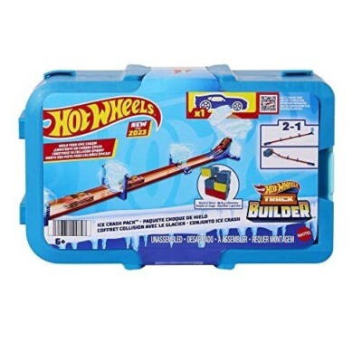 Hot Wheels Track Builder Playset Ice Crash Pack, 10 Component Parts & Multi 