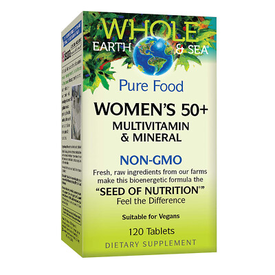 Natural Factors Whole Earth&Sea Pure Food Women's 50+Multivit&Mineral,120Tabs