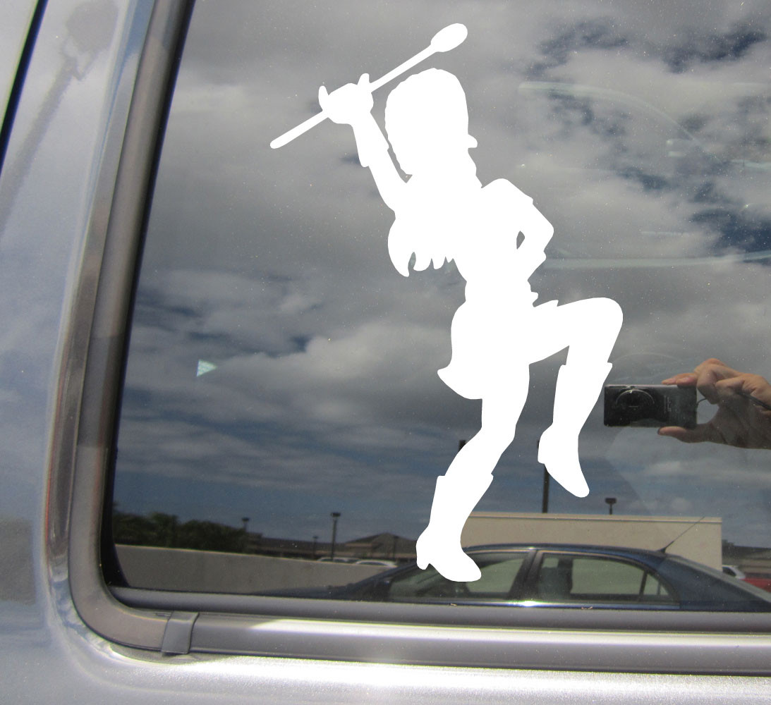 Majorette Baton Twirler Dancer - Marching Band Car Vinyl Decal Sticker 10356