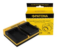 Caricabatteria USB dual Patona per Panasonic Lumix DMC-ZX1,DMC-ZX3