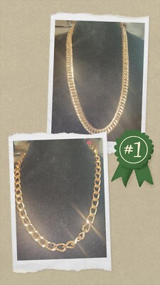 NAPIER Gold Tone Cuban Link 16'' & Oval Link 20'' Chain Necklaces Vintage