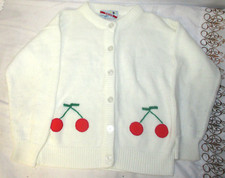 VIntage girls young set cherries cardigan SO CUTE Size unknown Set GB4 