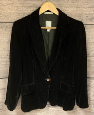 Luis Civit Crushed Velvet Pin Stripe Blazer Size 10 SILK & Viscose Velvet 
