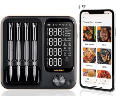 Inkbird Wireless Meat Thermometer with 4 Probes Wifi Digital Food  MSPR$199 NEW
