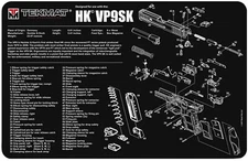 TekMat TEKR17HKVP9SK HK VP9SK Cleaning Mat Black/White Rubber 11" x 17"