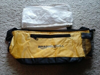 Amazon Logistics Lunch Box/Pale Insulated Bag Yellow and Black w/Strap 14'' X 7'' 
