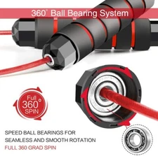 Jump Rope Skipping Aerobic Exercise Boxing Adjustable Bearing Speed Fitness（red)