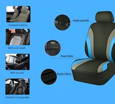 Housses De Siège Pour Sièges Avant Et Arrière, Cuir, Noir, Non Monté